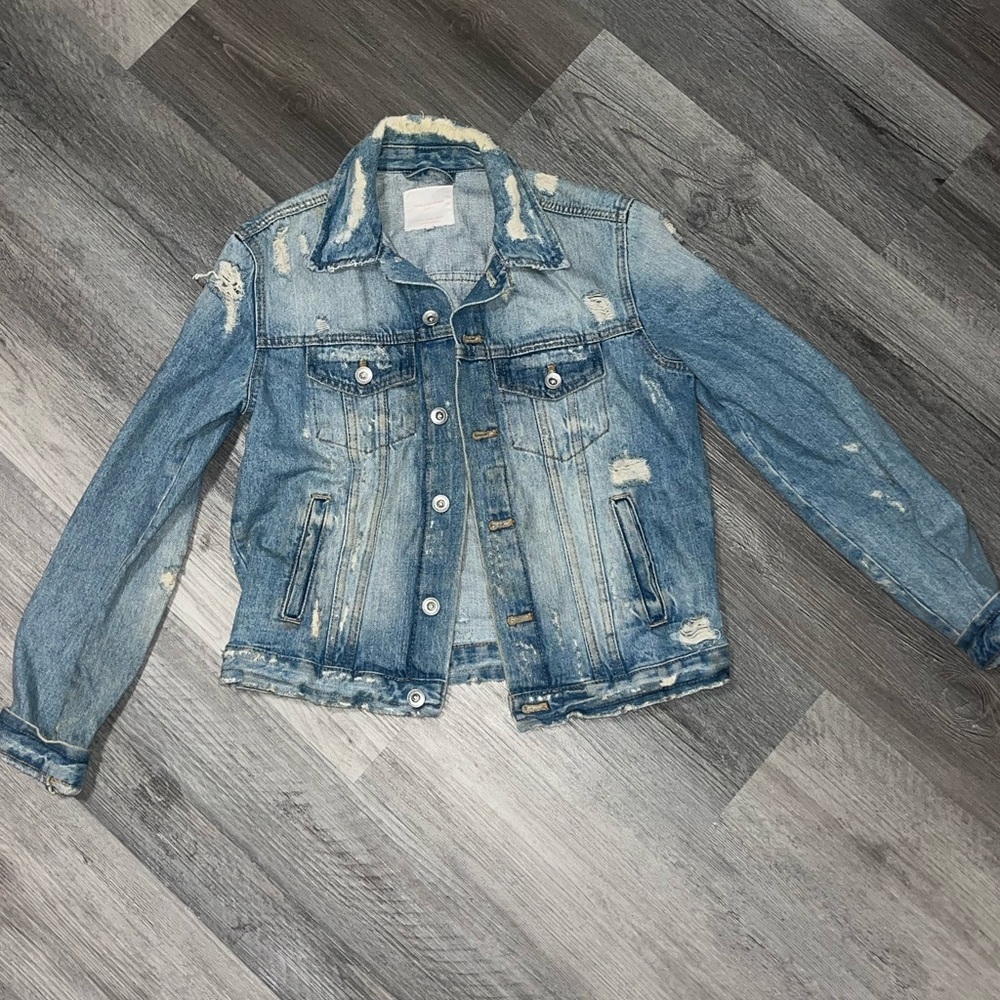 Zara Artsy Jean Jacket